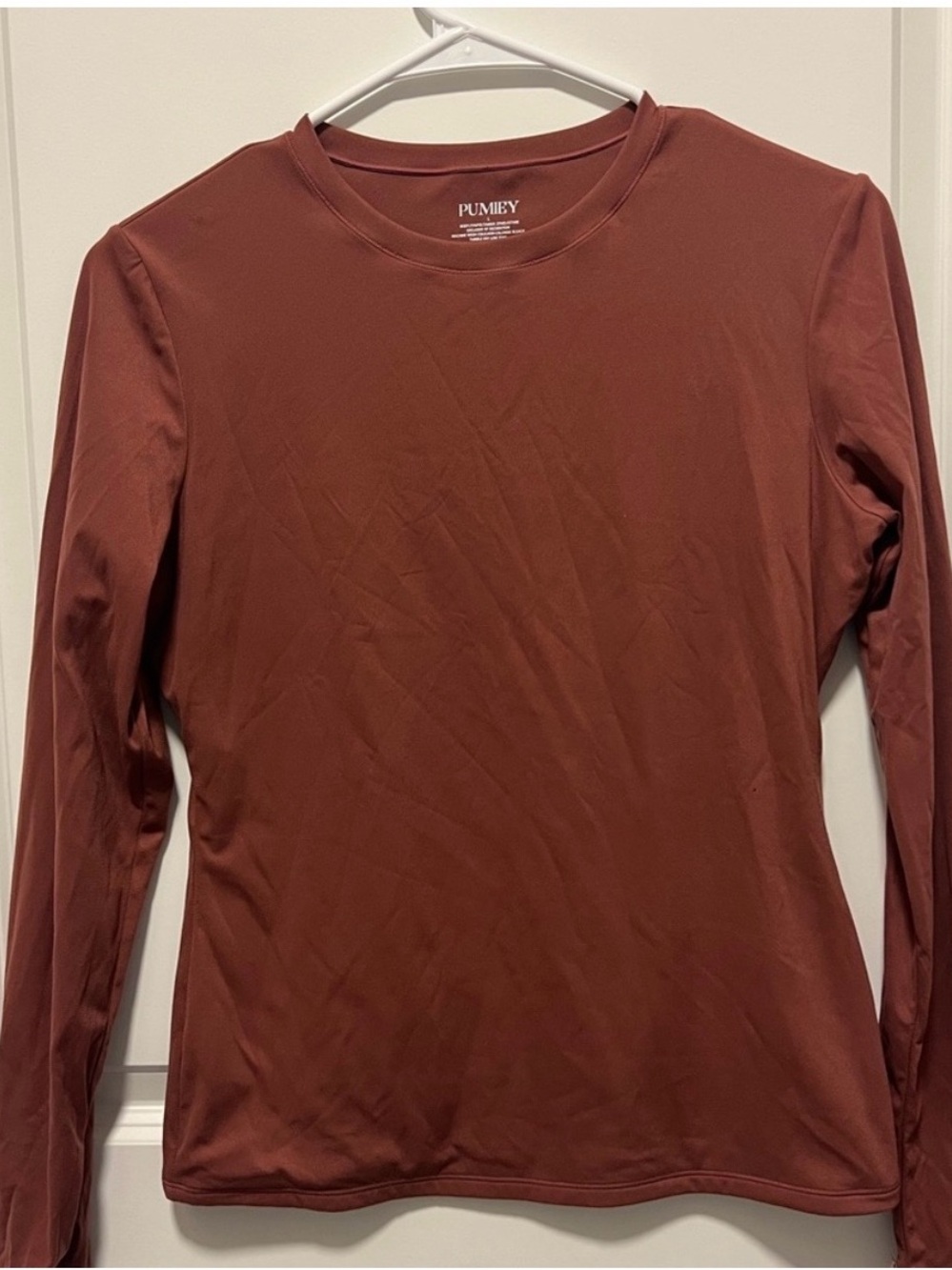 Solid Long Sleeve Top in Burnt Rust